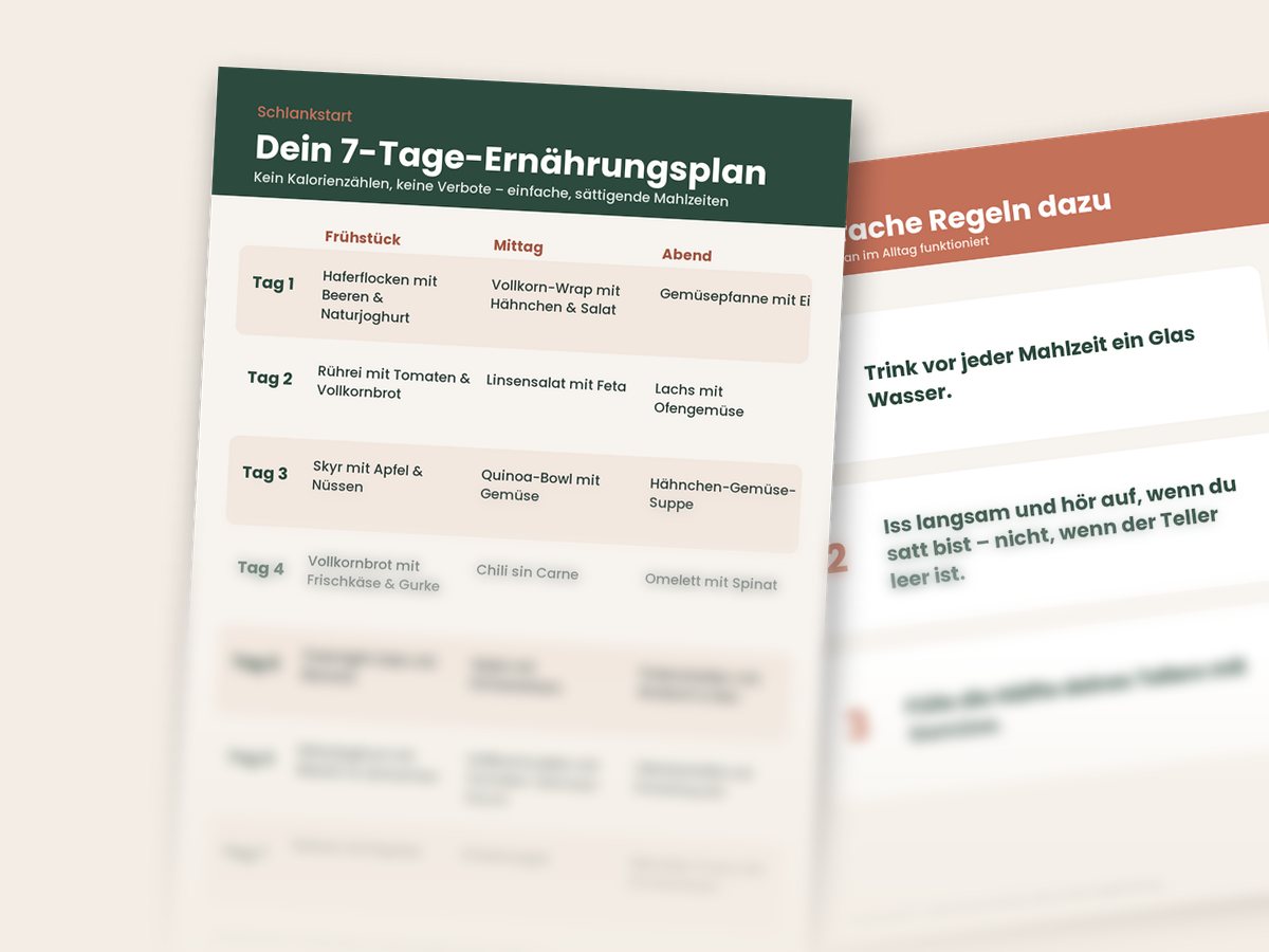 Vorschau: 7-Tage-Ernährungsplan und 3 einfache Regeln